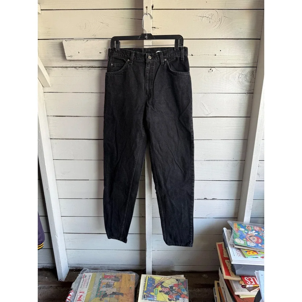Vintage Levis 550 Orange Tab Black Jeans Made in USA Relaxed Tapered 32x34 Mens